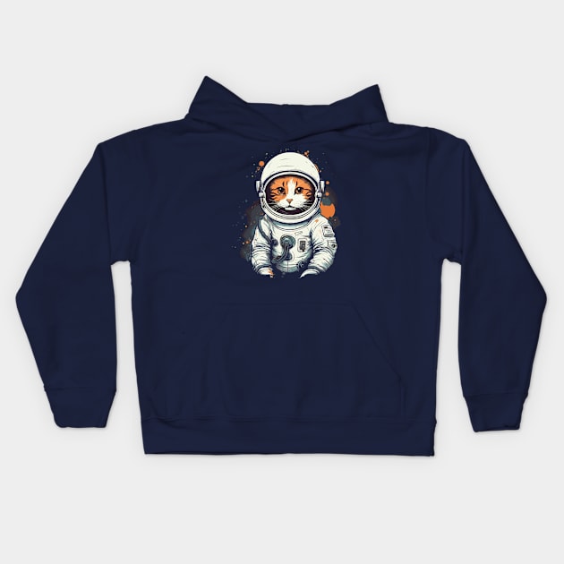 Catstronaut || Funny Cat Astronaut in Space Kids Hoodie by Mad Swell Designs